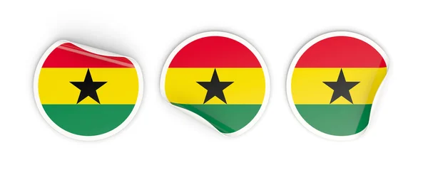 Bandeira de ghana, rótulos redondos — Fotografia de Stock