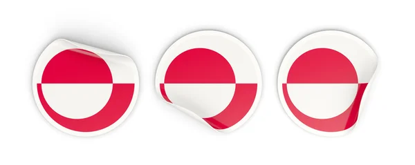 Vlag van Groenland, ronde etiketten — Stockfoto