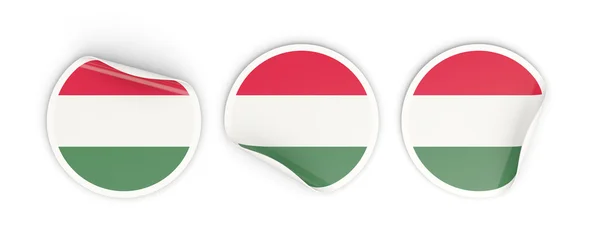 Bandera de hungary, etiquetas redondas —  Fotos de Stock