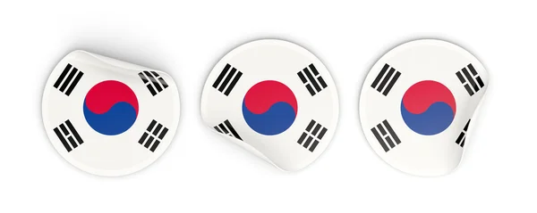 Flag of korea south, round labels — Stock Photo, Image