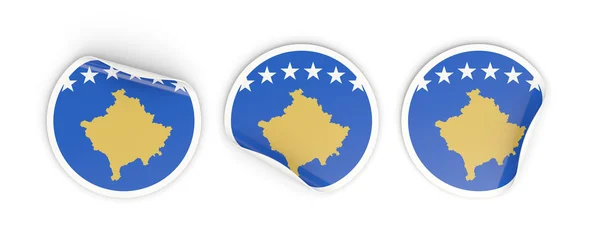 Vlag van kosovo, ronde etiketten — Stockfoto