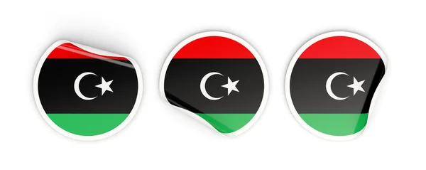 Bandera de libya, etiquetas redondas — Foto de Stock