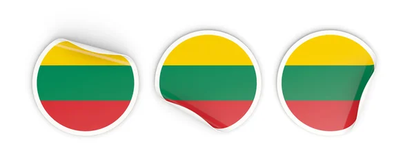 立陶宛，圆标签的旗子 — 图库照片