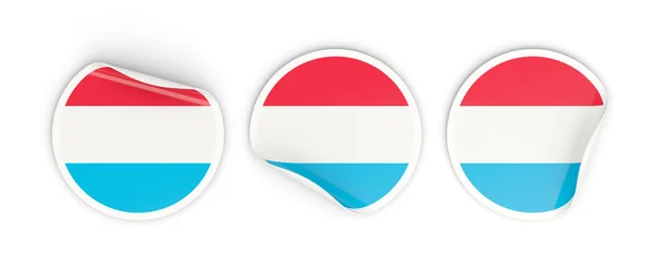 Flag of luxembourg, round labels — Stock Photo, Image