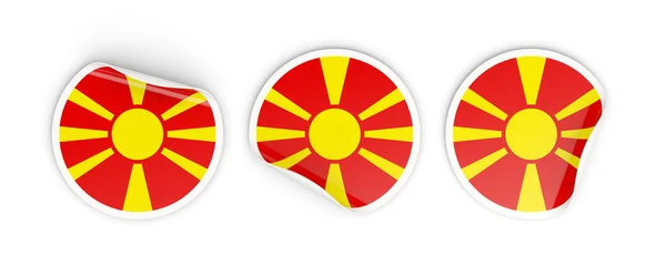 Flag of macedonia, round labels — Stock Photo, Image