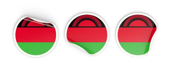 Прапор Малаві, круглі етикетки — стокове фото