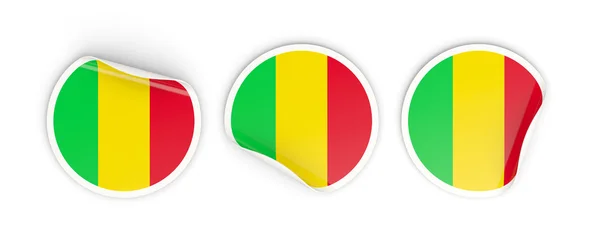 Bandera de mali, etiquetas redondas — Foto de Stock