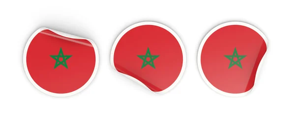 Flagge Marokkos, runde Etiketten — Stockfoto