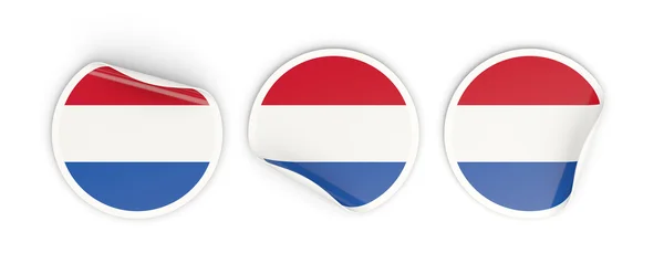 Flag of netherlands, round labels — Stock Photo, Image