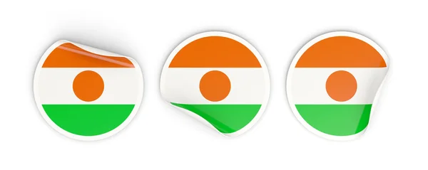 Flag of niger, round labels — Stock Photo, Image