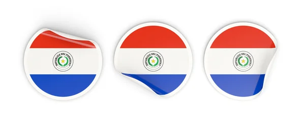 Flag of paraguay, round labels — Stock Photo, Image