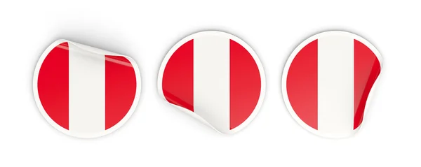 Flagga i peru, runda etiketter — Stockfoto
