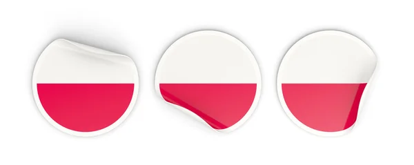 Flag of poland, round labels — Stock Photo, Image