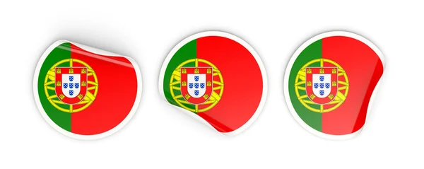 Bandeira de portugal, etiquetas redondas — Fotografia de Stock