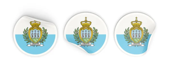 Vlag van san marino, ronde etiketten — Stockfoto