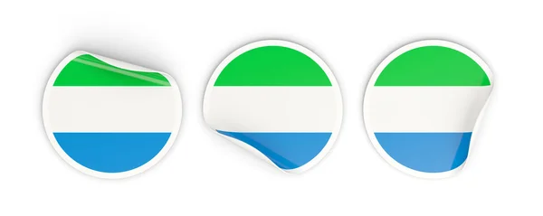 Flagge von Sierra Leone, runde Etiketten — Stockfoto