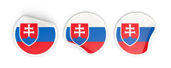 Szlovákia, kerek címkék zászló — Stock Fotó