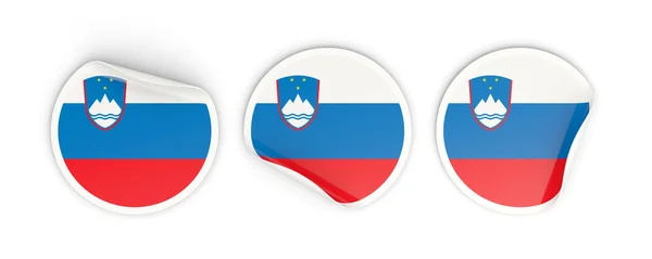 Drapeau de la slovenia, étiquettes rondes — Photo