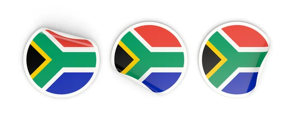 Bandeira da África do Sul, rótulos redondos — Fotografia de Stock