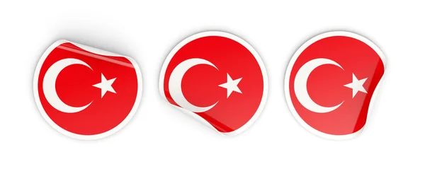 Flag of turkey, round labels — Stock Photo, Image