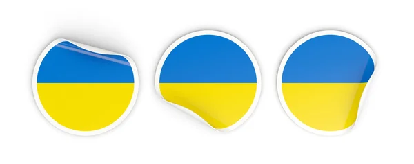 우크라이나, 둥근 라벨의 깃발 — 스톡 사진