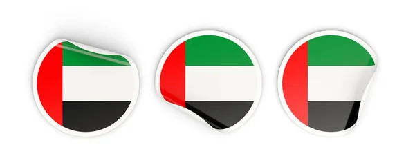 Flag of united arab emirates, round labels — Stock Photo, Image