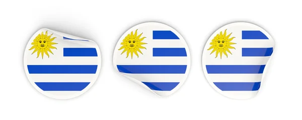 Bandera de uruguay, etiquetas redondas — Foto de Stock