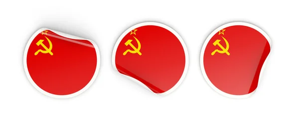 Flag of ussr, round labels — Stock Photo, Image