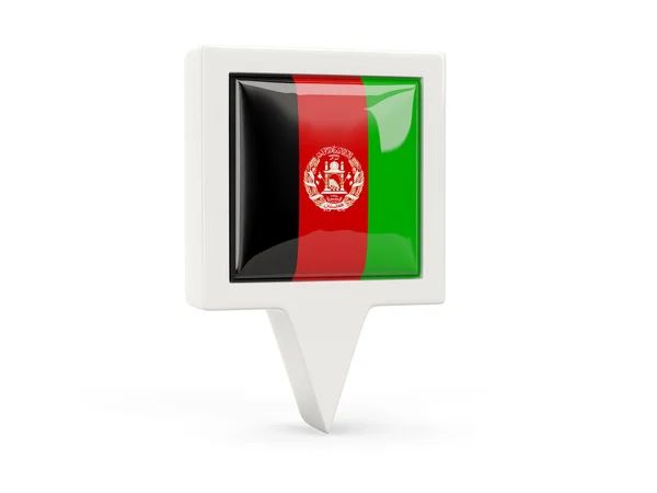 Vierkante vlagpictogram van afghanistan — Stockfoto