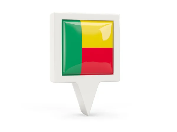 Quadratische Flagge von Benin — Stockfoto