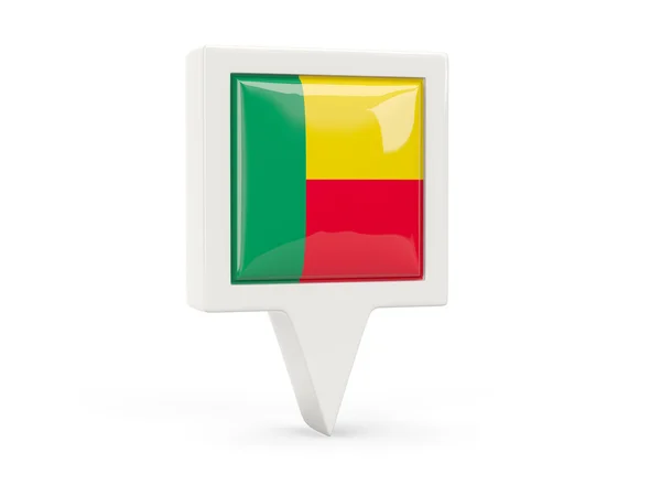 Square flag icon of benin — Stock Photo, Image