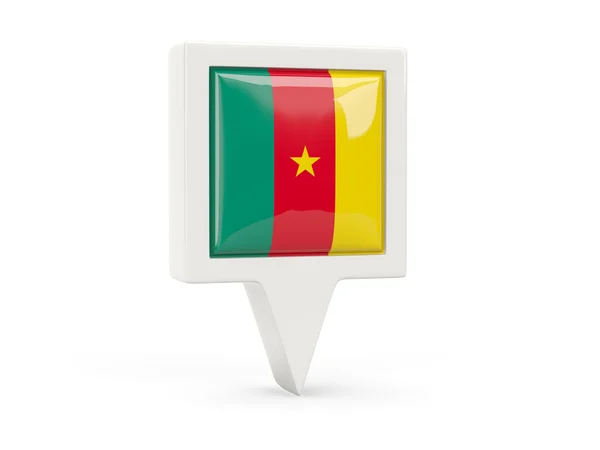 Square flag icon of cameroon — Stock Photo, Image