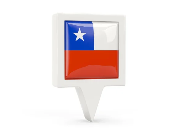 チリの正方形の旗のアイコン — ストック写真