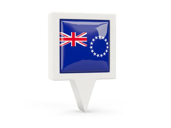 Square flag icon of cook islands — Stock Photo, Image