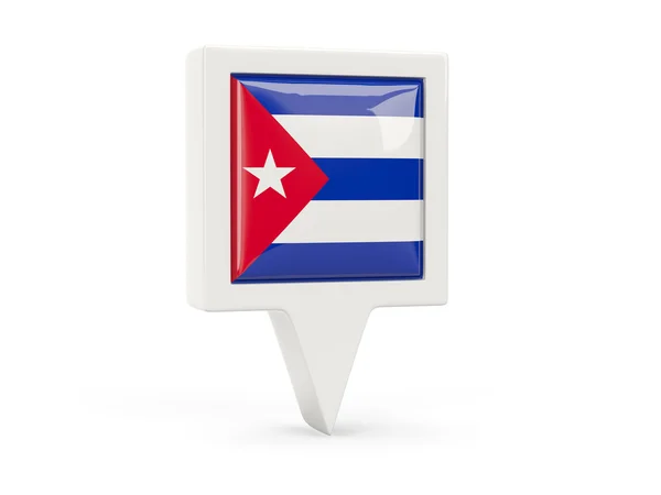 Kwadratowa flaga ikona Kuby — Zdjęcie stockowe