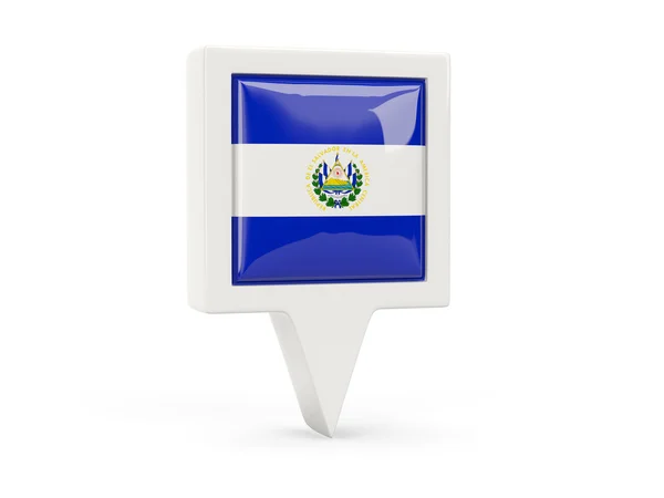Kwadratowa flaga ikona el Salvador — Zdjęcie stockowe