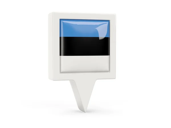 Ícone de bandeira quadrada da estônia — Fotografia de Stock