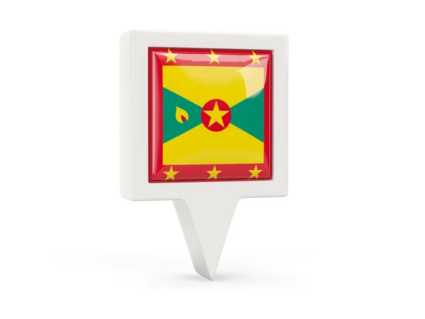 Ikona čtvercovou vlajku z Grenady — Stock fotografie