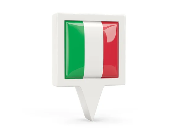 Ícone de bandeira quadrada de itália — Fotografia de Stock