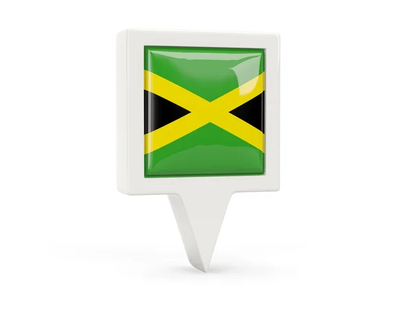 Négyzet alakú zászló ikonra Jamaica — Stock Fotó