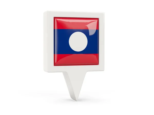 Kwadratowa flaga ikona Laosu — Zdjęcie stockowe