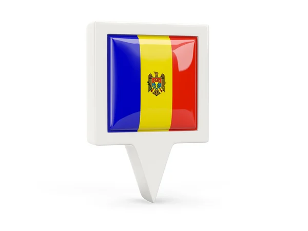 Ikona čtvercovou vlajku Moldavska — Stock fotografie