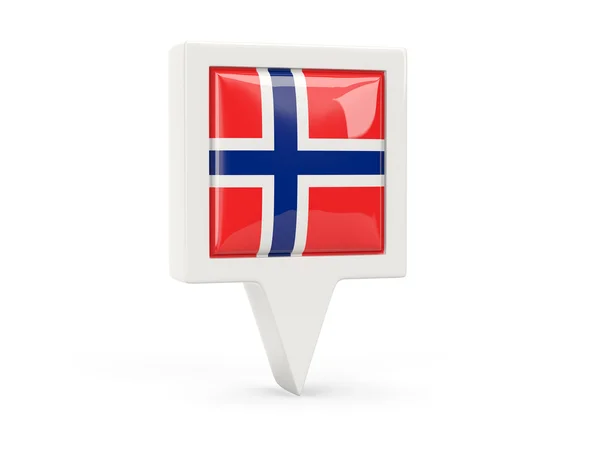 Ikona čtvercovou vlajku z Norska사업 세계 지도 배경으로 휴대 전화를 사용 하 여 — Stock fotografie