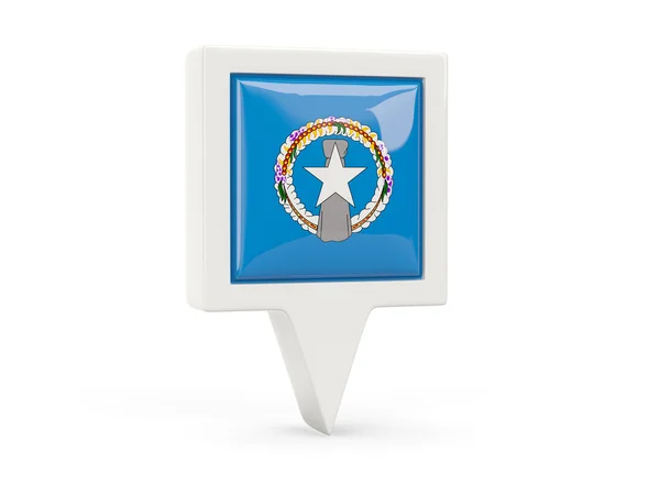 Square flag icon of northern mariana islands — Stock Photo, Image