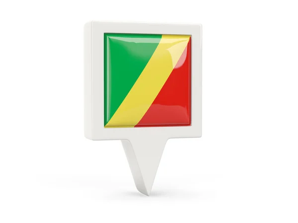 Square flag icon of republic of the congo — Stock Photo, Image