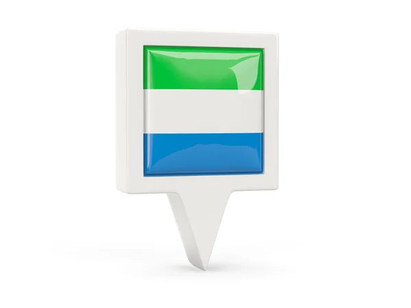 Quadratische Flagge von Sierra Leone — Stockfoto