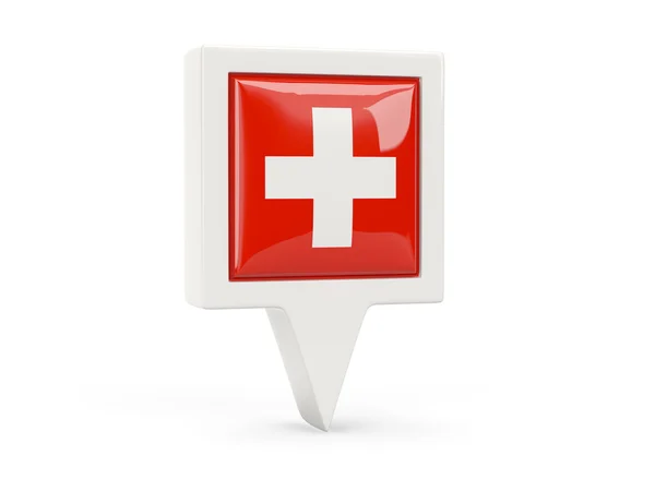 Quadratische Flagge der Schweiz — Stockfoto