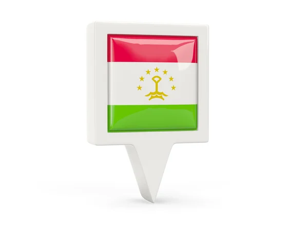 Négyzet alakú zászló ikonra, Tádzsikisztán — Stock Fotó