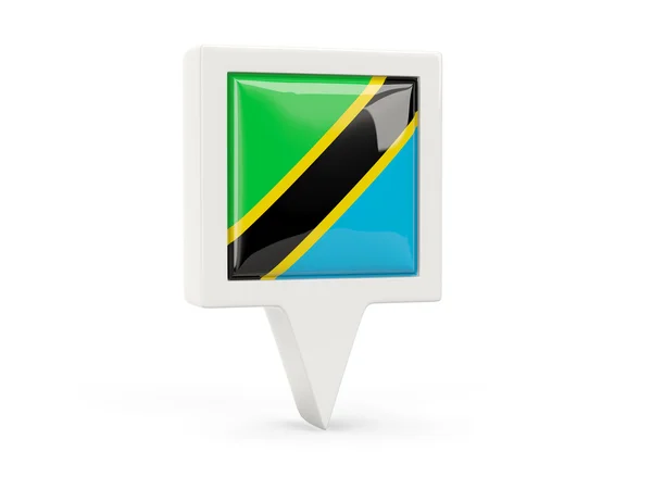 Square flag icon of tanzania — Stock Photo, Image