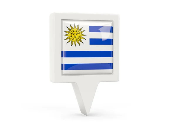 Icono de bandera cuadrada de uruguay — Foto de Stock